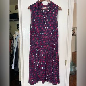 Light blue and red dress